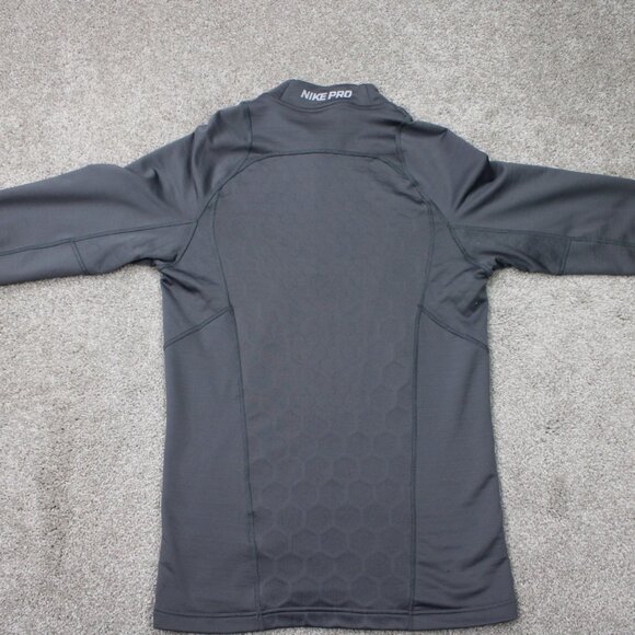 Nike Pro Sweatshirt Mens Small Gray Hyperwarm 1/4 Zip Mock Neck L/S Pullover - Picture 12 of 16
